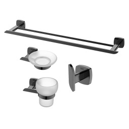 Комплект аксессуаров для ванной комнаты Black&White GA-7810GM Оружейная сталь