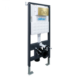 Инсталляция для унитаза Abber AC0105 с кнопкой AC0121MMG матовый золото