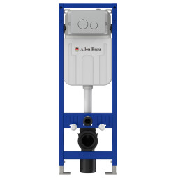 Инсталляция для унитаза Allen Brau Pneumatic Slim 9.11102.20 с кнопкой 9.20A01.MG сатин