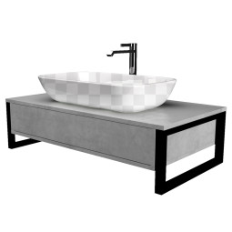 Тумба под раковину 1Marka Grunge Loft 80П бетон светлый
