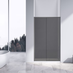 Душевая дверь Vincea Slim-N 195х110 VDS-4SN110CGGM вороненая сталь