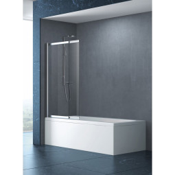 Шторка для ванны Cezares Slider VF-11-80/150-C-Cr прозрачное стекло, профиль хром