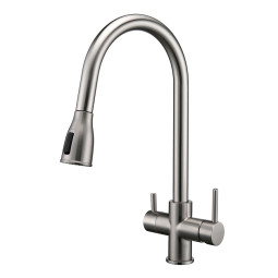 Смеситель для кухни Paulmark Lange La214212-BS сталь