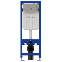 Инсталляция для унитаза Allen Brau Pneumatic Slim 9.11102.20 с кнопкой 9.20A01.BN никель браш