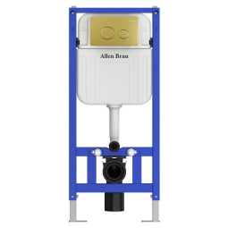 Инсталляция для унитаза Allen Brau Pneumatic 9.11105.20 с кнопкой 9.20A07.GB золото браш