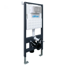 Инсталляция для унитаза Abber AC0105 с кнопкой AC0120MCH матовый хром