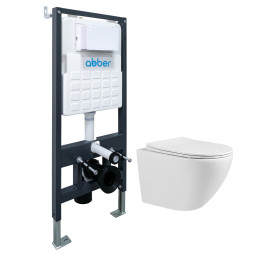 Подвесной унитаз Abber Bequem AC1100 с инсталляцией AC0105