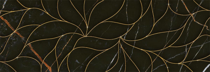 Декор Eletto Ceramica Black&Gold Struttura 24,2x70