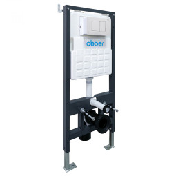 Инсталляция для унитаза Abber AC0105 с кнопкой AC0120MW матовый белый