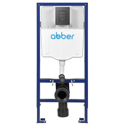 Инсталляция для унитаза Abber AC0108 с кнопкой AC0123NG оружейная сталь