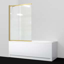 Шторка для ванны WasserKRAFT Schunter 140х80 82S02-80WS Fixed золото