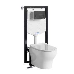 Унитаз с инсталляцией WasserKRAFT Vils 56TLT.010.ME.MB03.H001