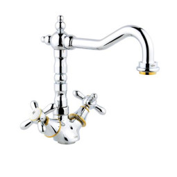 Смеситель Timo Ritz 0143FK chrome/gold для кухни