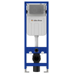 Инсталляция для унитаза Allen Brau Pneumatic Slim 9.11102.20 с кнопкой 9.20001.MG сатин