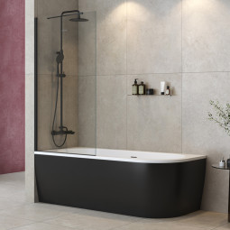 Шторка для ванны Cezares Liberta 155х80 LIBERTA-V-1-TB-80/155-C-NERO черный