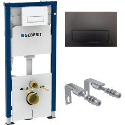 Инсталляция Geberit Duofix 458.128.DW.1 c черной кнопкой