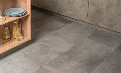Виниловый ламинат Vinilam Ceramo Stone Glue Цемент Cтальной 71610