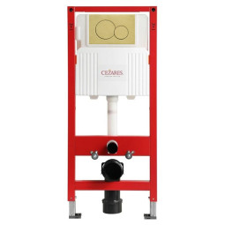 Инсталляция для унитаза Cezares CZR-101-M с кнопкой STYLUS-BTN-BORO брашированное золото/сталь
